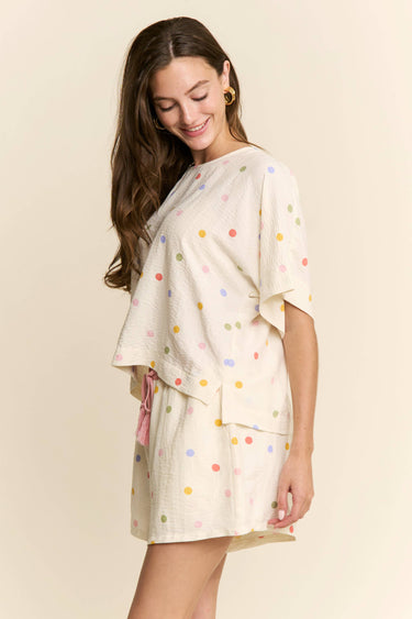 Alma Mulit Color Polka Dot Short Set