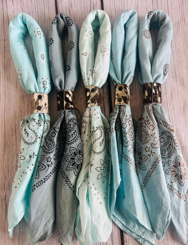 Cowboy Blue Hand Dyed Bandanas  (slides sold separately)