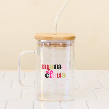 Square Glass Cup-Mama Claus