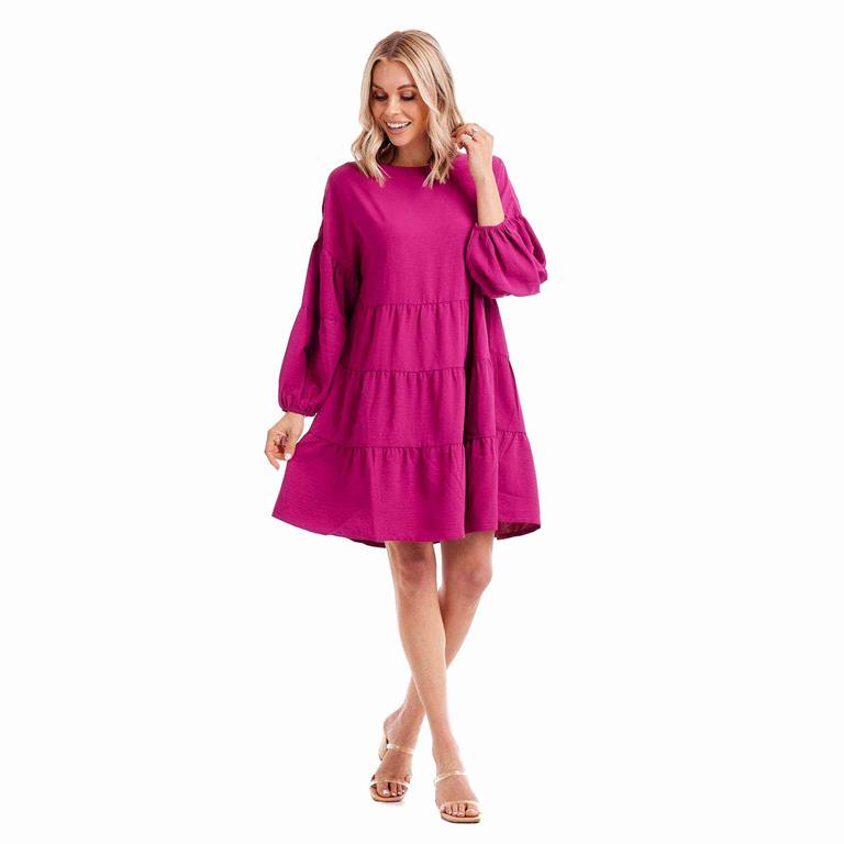 Berry Dallas Tiered Dress