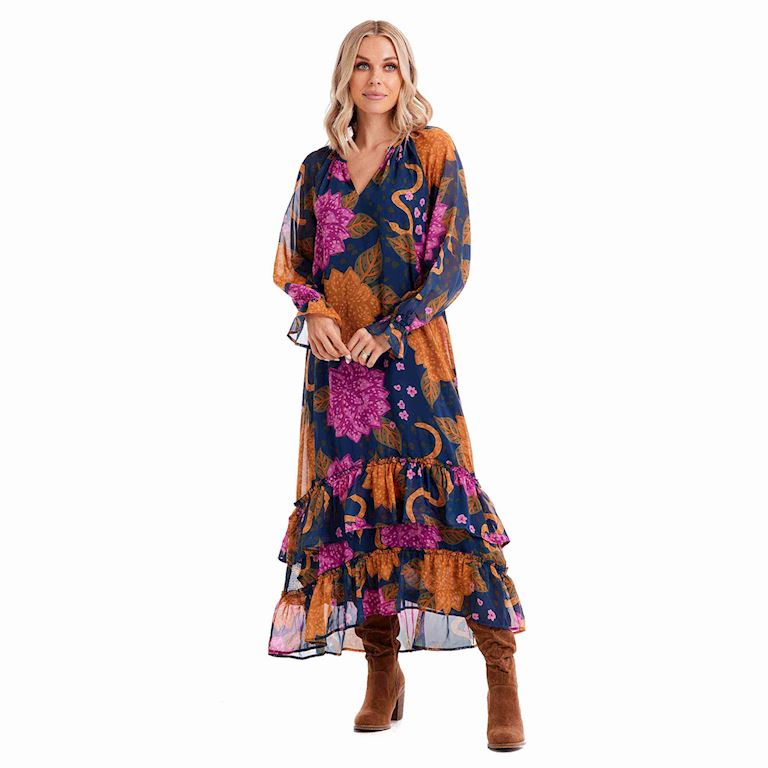 Floral Snakes Colleen Maxi Dress