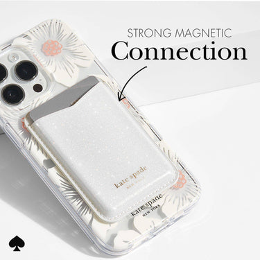 Wallet MagSafe White Glitter by Kate Spade
