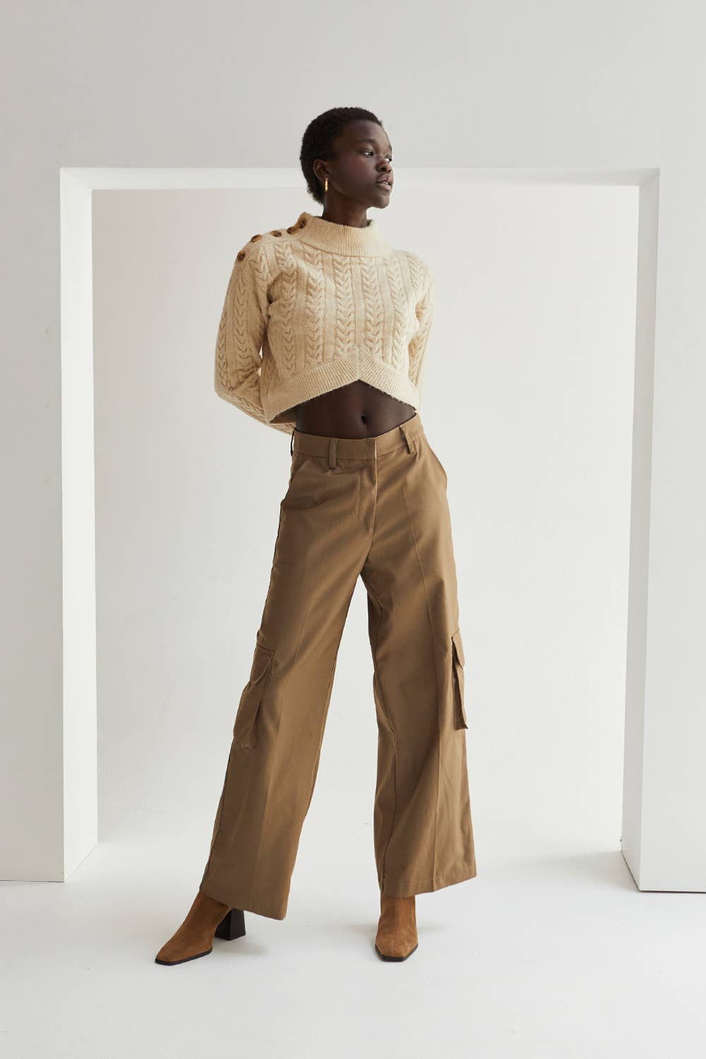 Gwen Cargo Trousers: Brown