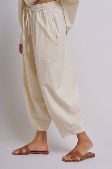 Adeline Cotton Linen Cocoon Pants with Elastic Waist