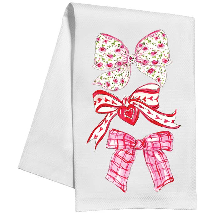 Sweet Valentine Bows Kitchen Towel