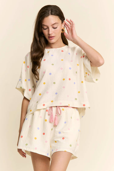 Alma Mulit Color Polka Dot Short Set