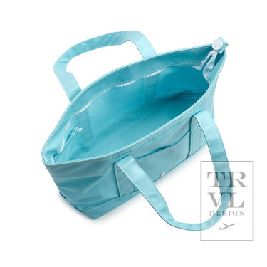 Medium Tote - Coated Canvas Midi Blue Bell by TRVL
