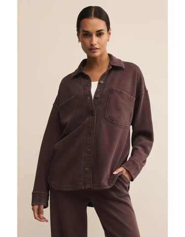 All Day Knit Jacket - Chocolate Cherry (Z Supply)