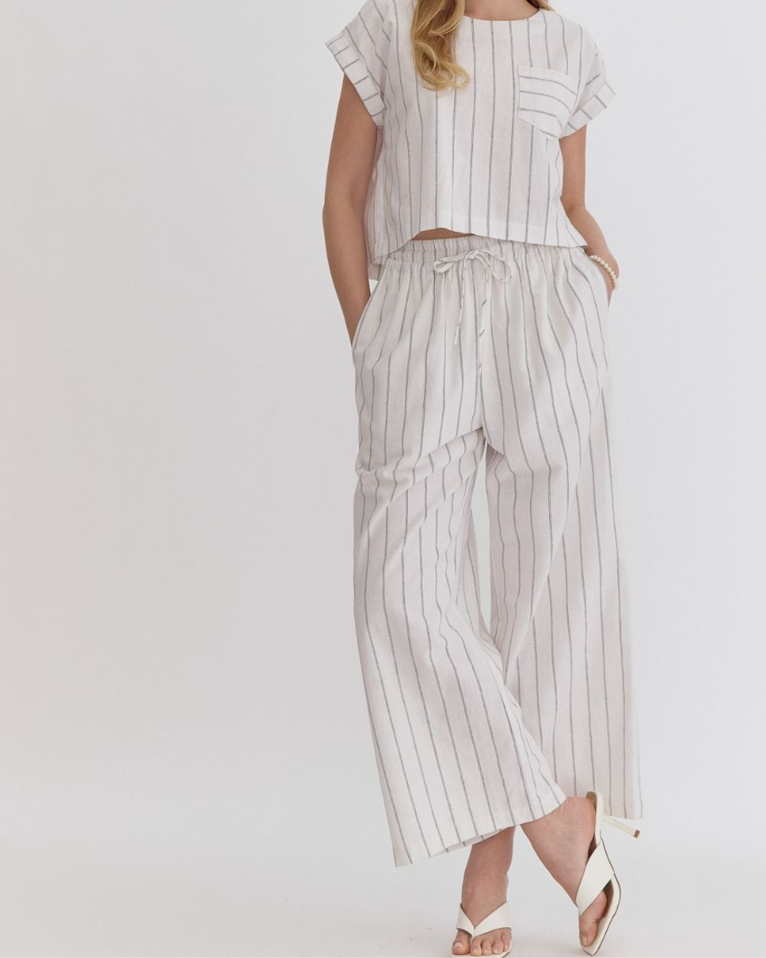 Anastasia Stripe High Waist Wide Leg Pants