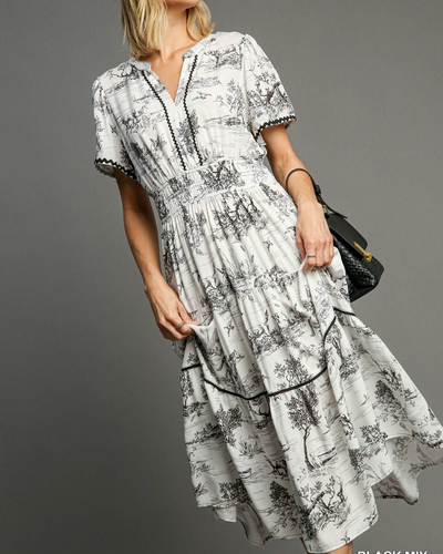 Anaya Toile Landscape Maxi Dress