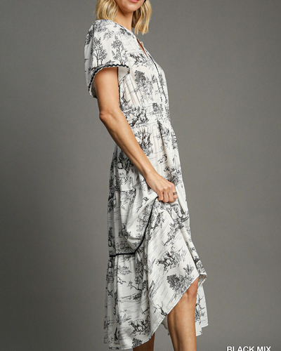 Anaya Toile Landscape Maxi Dress