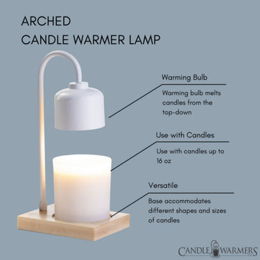 Arched Candle Warmer Lamp White & Wood