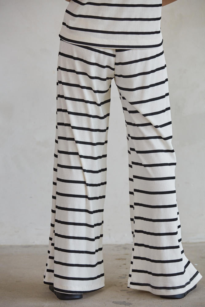 Gwen Knit Ribbed Sleeveless Tank Top & Wide Leg Pants