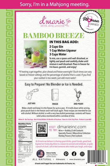 Bamboo Breeze Cocktail Slush Mix by D'Marie