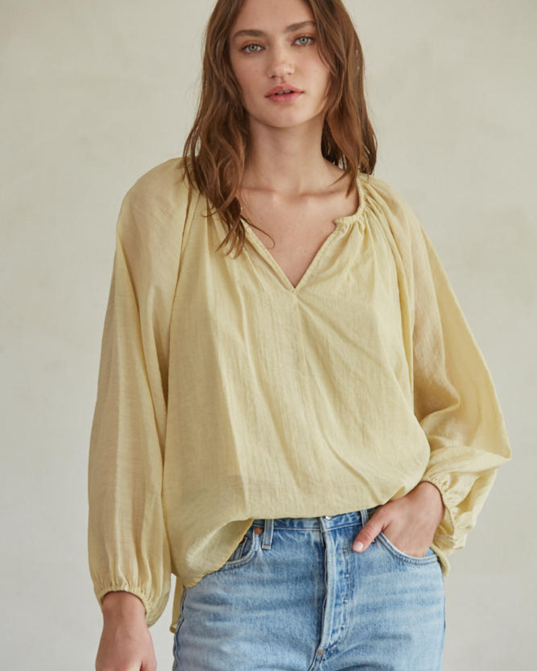 Bennet Long Sleep Blouse with Cami Lining