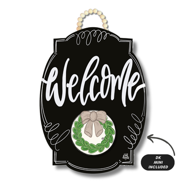 Black Bloom Welcome Door Hanger