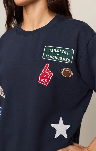 Z Supply Boyfriend Patch Sweatshirt - Eclipse