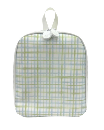 Bring It Lunch Tote- Blue Green Plaid