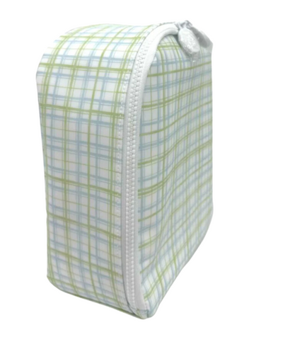 Bring It Lunch Tote- Blue Green Plaid