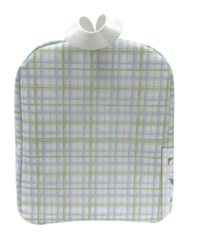 Bring It Lunch Tote- Blue Green Plaid