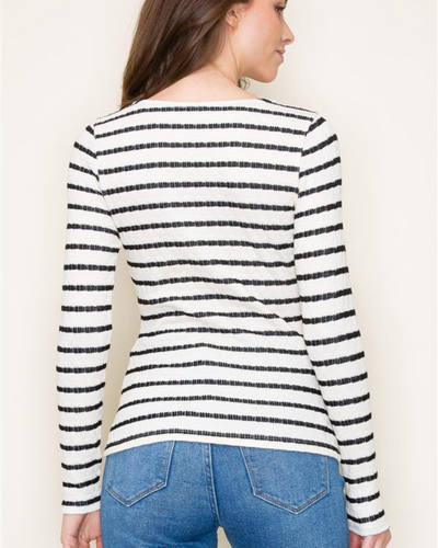 Carlina Striped Scoop Neck Top