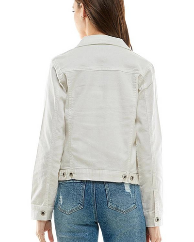 Charlotte Casual Denim Jacket- White