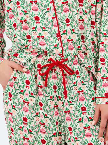 Charlotte Trimmed with Joy Long Sleeve Ladies PJ Set