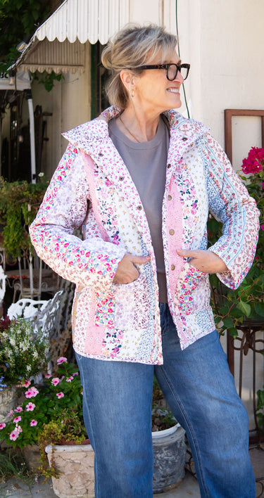 Quilted Quilted Snap Jacket - Paige Patchwork Stripe