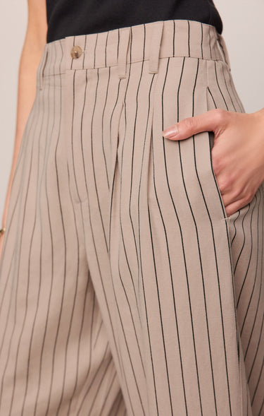 Dimitri Striped Trouser - Soft Ecru