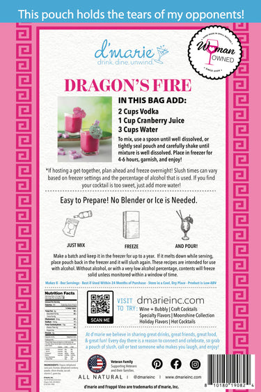 Dragon's Fire Cocktail Slush Mix by D'Marie