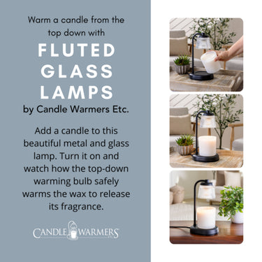 Fluted Glass Candle Warmer Lamp Black