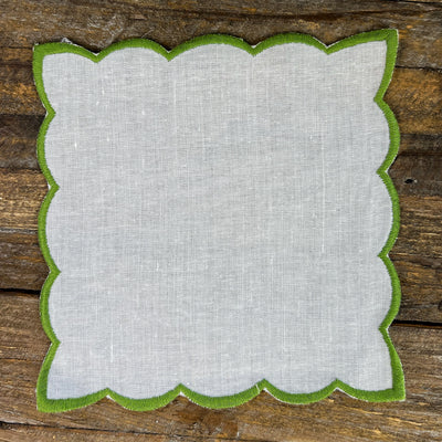 Scallop Edge Cocktail Squares Set/4 (various colors)