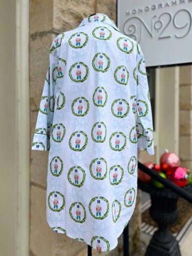 Hippopotamus & Nutcracker Long Cotton Nightshirt