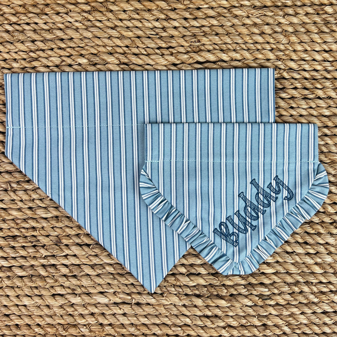 Classy Blue Pinstripe Stripe Dog Bandana