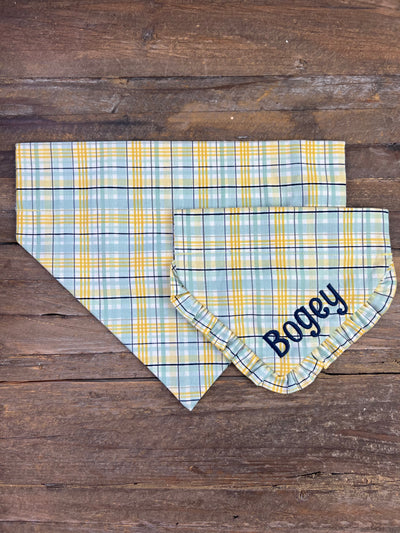 Easter Egg Plaid Dog Bandana