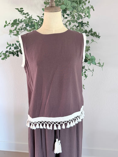 Adele 2 pc Brown Summer Pant Set