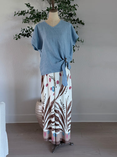 Edith Linen Pullover Blouse