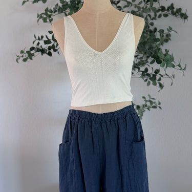 Ada Navy Linen Pants