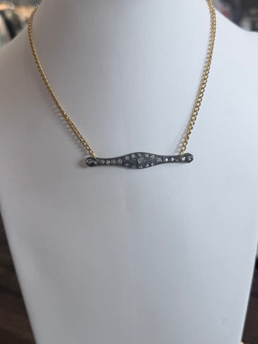 1930's Bar Brooch wtih 1970s Chain Necklace by MIDS