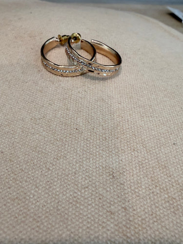 Pave Crystal Channel Hoops in Gold or Silver by CV Designs