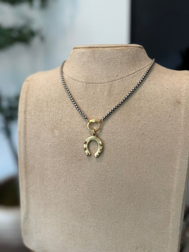 Mixed Metal Horseshoe Charm Necklace by CV Designs