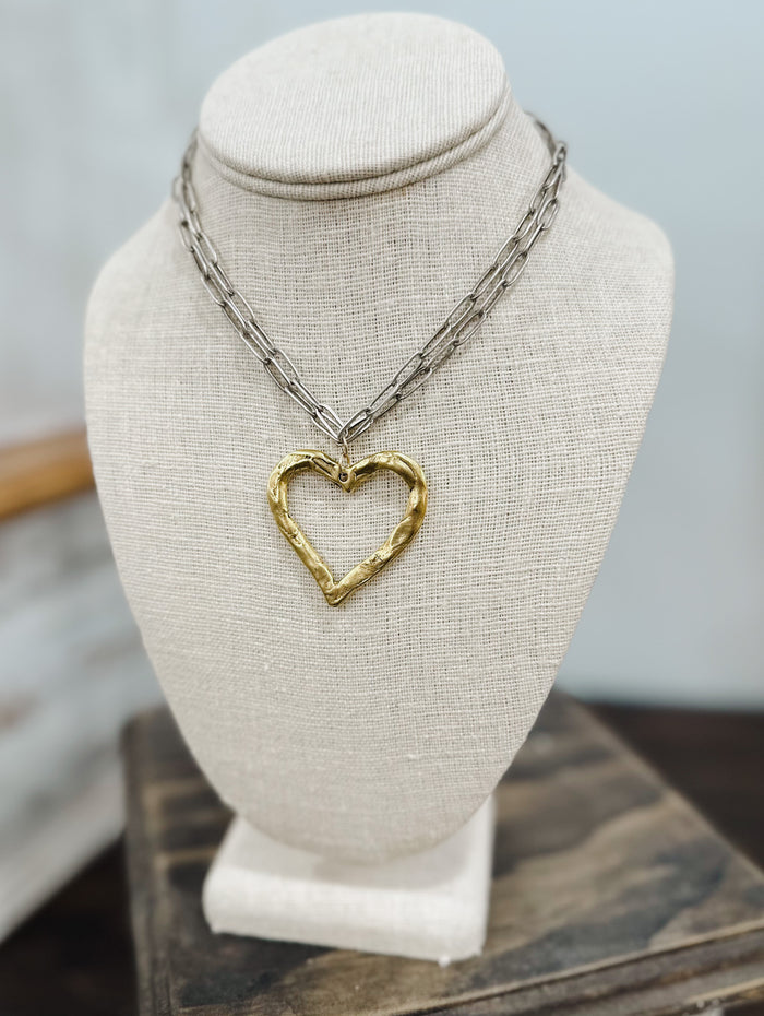 Hammered Heart Necklace