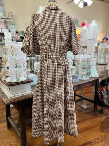 Emmylou Button Plaid Dress