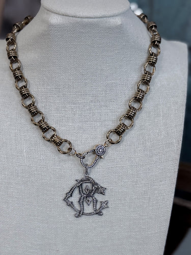 Custom Diamond Monogram Necklace from Made In The Deep South