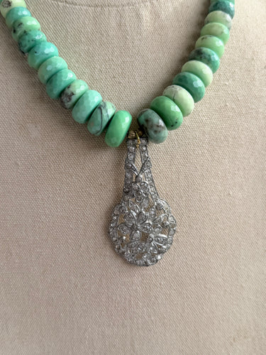 1930s Dress Clip/ 1960s Agate Necklace