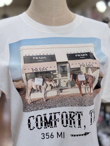 Marfa To Comfort Rhinestone Graphic Tee