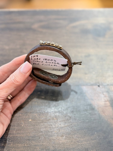 1800s Shoe Buckle Leather Cuff