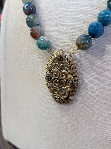 1920s/1960s Pendant Agate Necklace