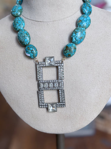 1940s Sash Buckle/1960s Turquoise bx423