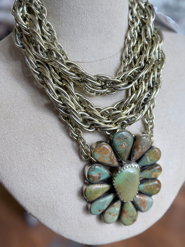 1960s Turquoise Pendant/1970s Necklace by321